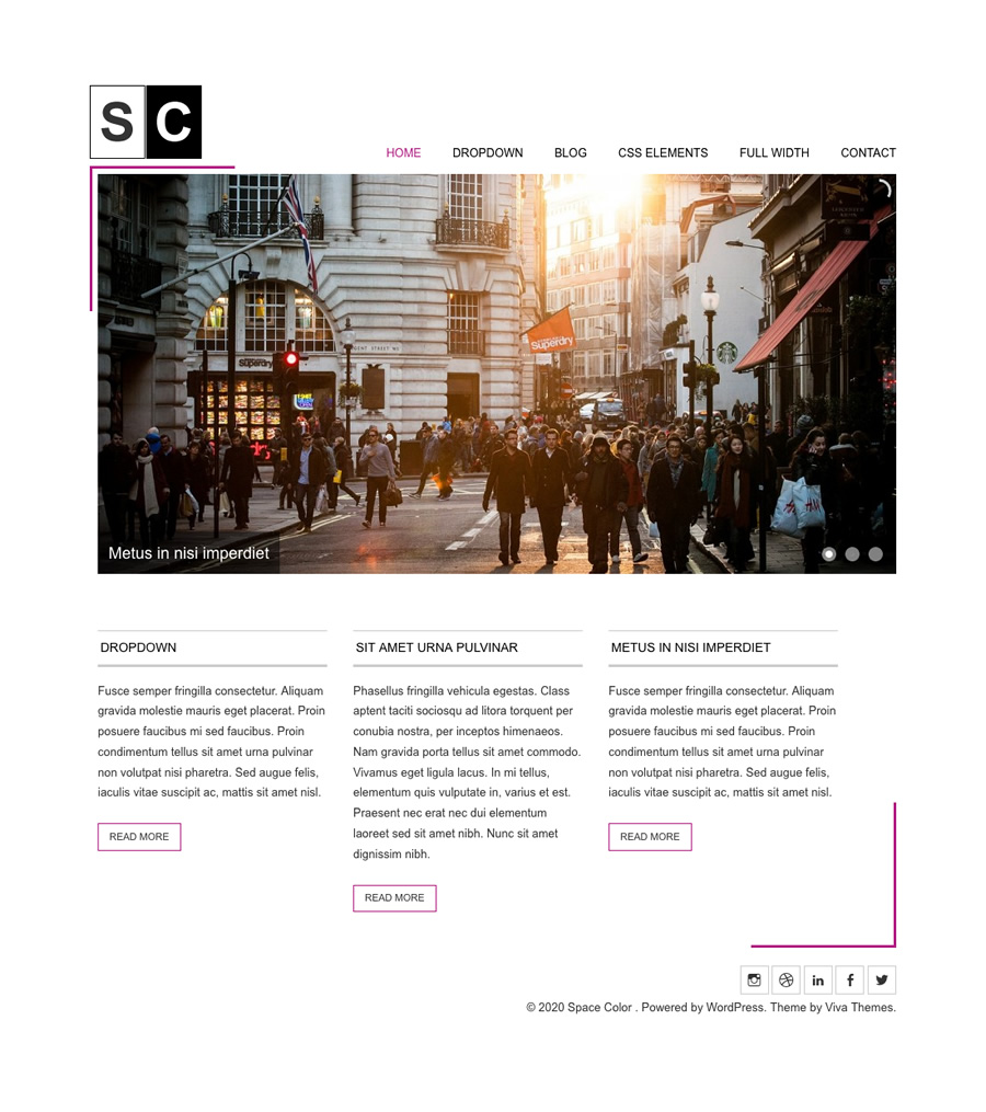 Space Color, minimal business WordPress theme